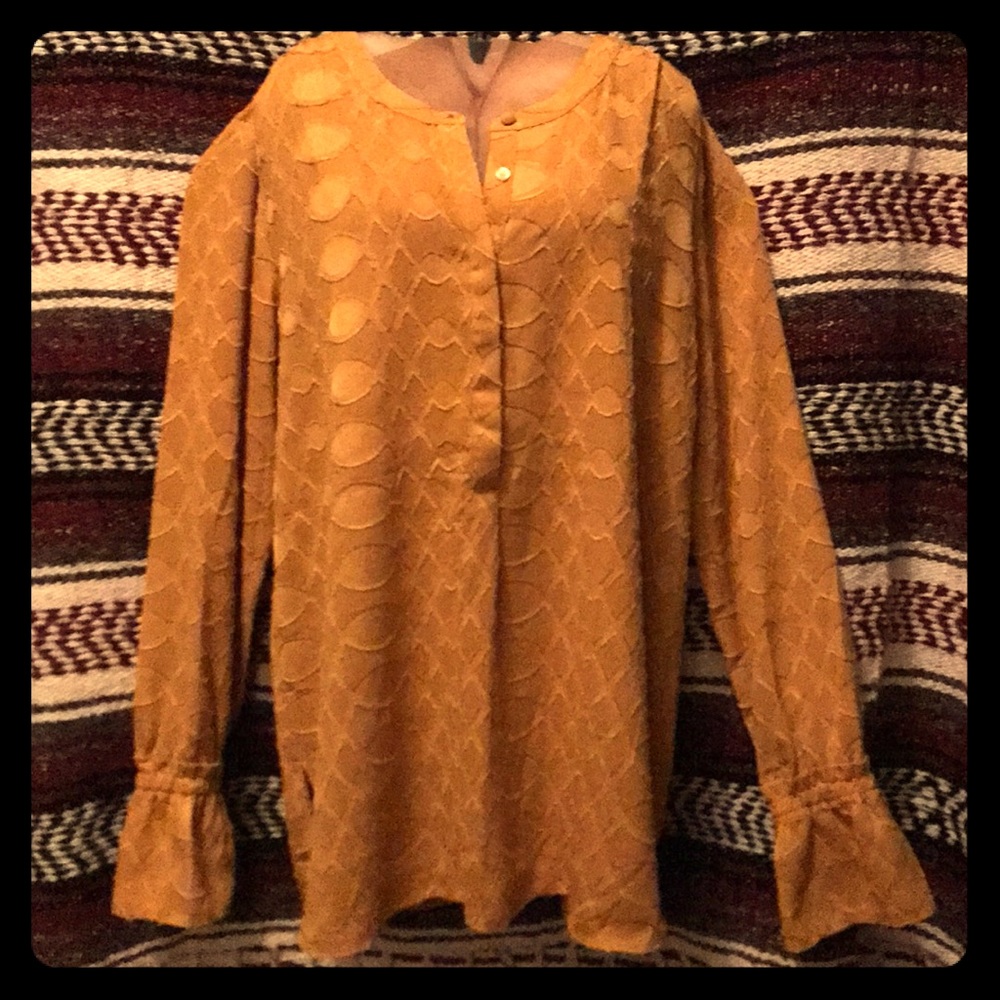 Ann Taylor Mustard yellow blouse XS